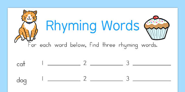 Worksheets Rhyming Words Reception Class rhyming odd one out strips rhyme games words activity sheet