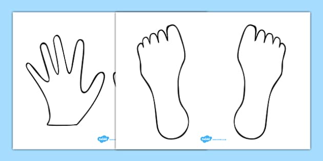 Hand And Feet Templates - hand, feet, foot, template, body