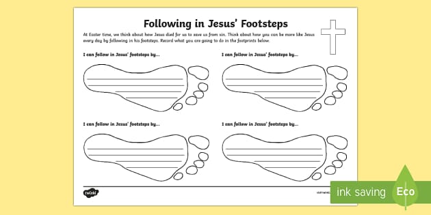 Following in Jesus’ Footsteps Writing Activity Sheet - World
