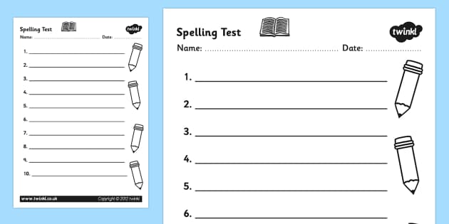 Worksheets Spelling Test Worksheets spelling test template worksheet worksheet