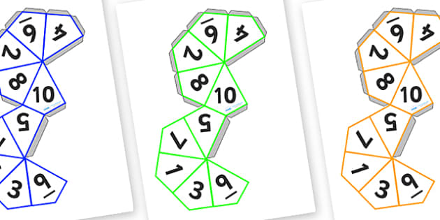 Dice Net (1-10) - dice, 1-10, templates, how to make a dice