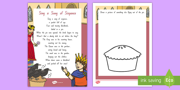 Sing a Song of Sixpence Activity Sheet - NZ Literacy Resources
