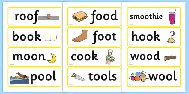 Worksheets Words With Oo Sound Like Book long and short oo word cards words oos cards