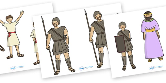 David and Goliath Stick Puppets - David and Goliath, David, King