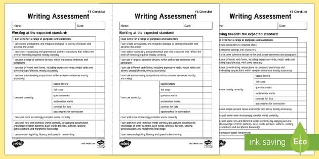 uk handwriting assessment Assessment Australia Writing English 'I Can'   Checklist Y6