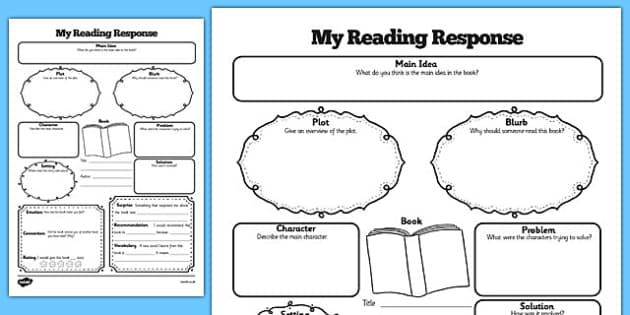 Reading Response Graphic Organiser Worksheet - reading