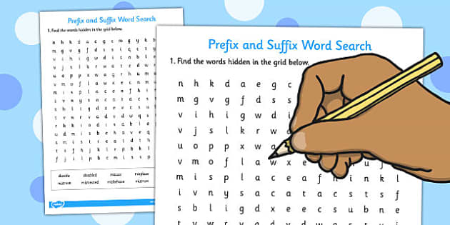 How to write suffix in word
