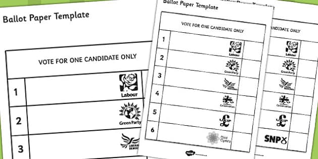 Ballot Paper Template - ballot, paper, template, role-play, play