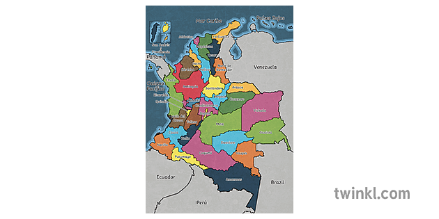 Mapa De Colombia Y Sus Capitales Labels 1 Illustration Twinkl