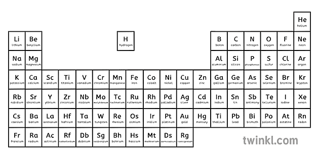 Tabel Periodic Alb Negru 2 Illustration Twinkl