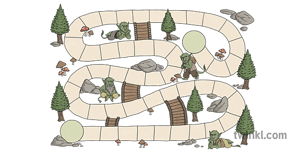 Troll Themed Blank Game Board Illustration Twinkl