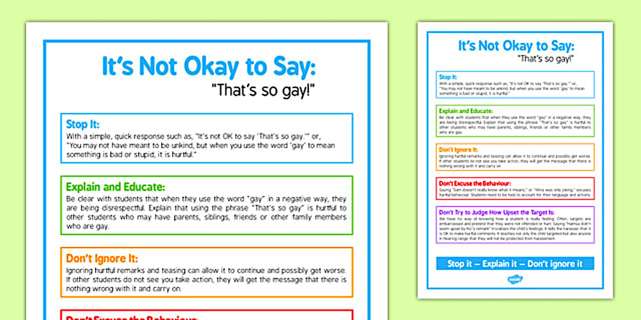 That S So Gay How To Respond To LGBT Bullying Display Poster