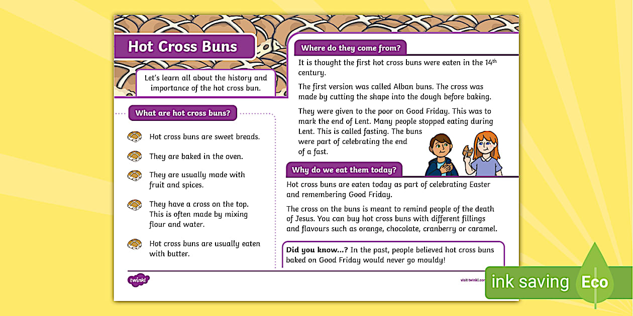 Ks Hot Cross Bun Fact File Twinkl
