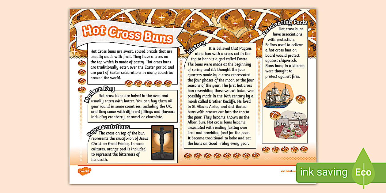 Ks Hot Cross Bun Fact File Easter Good Friday Twinkl