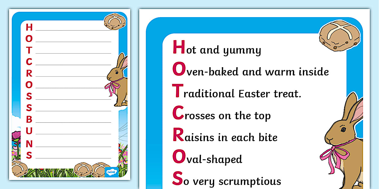 Hot Cross Buns Acrostic Poem Example Teacher Made Twinkl