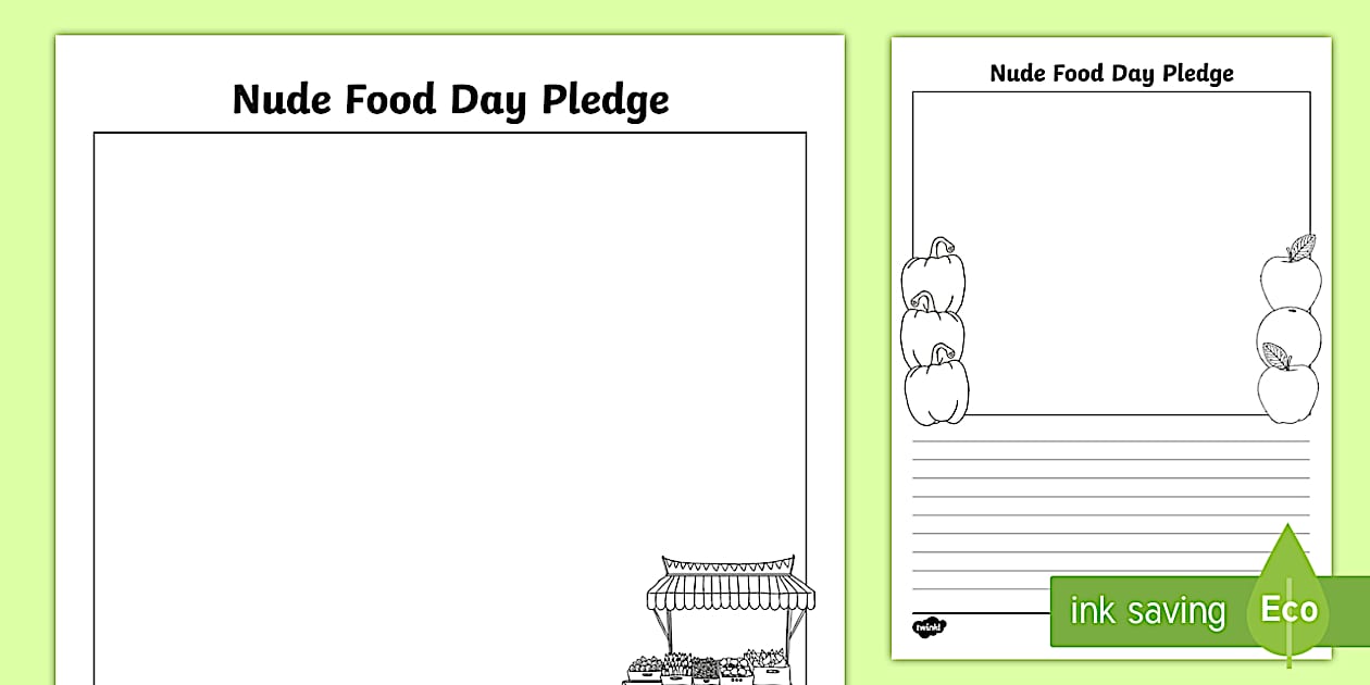 VIC Nude Food Pledge F 2 Worksheet Teacher Made Twinkl