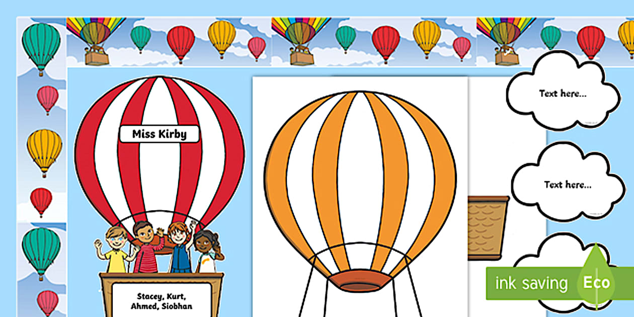 Key Person Hot Air Balloons Display Pack Teacher Made
