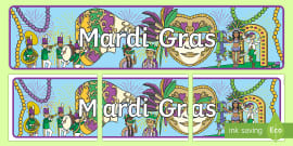 Banderole D Affichage Mardi Gras Lehrer Gemacht Twinkl