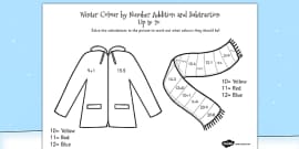 Winter Colouring Colour By Number Addition To