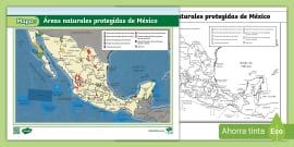 Mapa Regiones naturales de México teacher made Twinkl