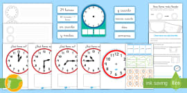 Qué hora es Pack de recursos teacher made Twinkl