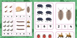 Free Minibeast Counting Worksheet Worksheet Twinkl