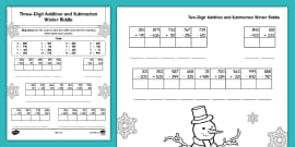 Second Grade Winter Math Activity Pack Teacher Made