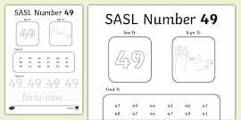 SASL Number 45 Activity Worksheet Hecho Por Educadores