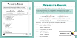 Phrase Vs Clause Difference Between Phrases And Clauses