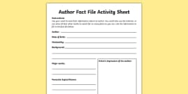 Famous Author Fact File Writing Template For Rd Th Grade