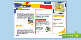 KS2 All About Romania Information PowerPoint Twinkl