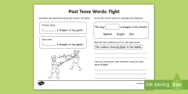 Past Tense Words Give Worksheet Teacher Made Twinkl