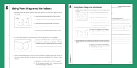 Set Notation And Venn Diagrams Worksheet Twinkl