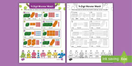 Place Value Using Blocks Digits Activity Sheet Twinkl