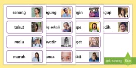 Emoji Emotion Cards Indonesian Teacher Made