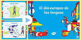 Póster DIN A4 Las lenguas más habladas en Europa Display Poster Spanish