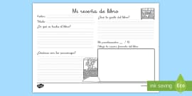 Ficha De Actividad Rese A De Libro Teacher Made Twinkl