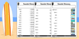 Features Of The Seaside Differentiated Worksheets Twinkl
