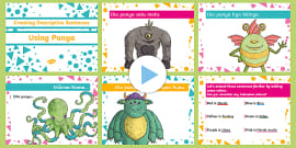 Describing Monsters Writing Worksheet Indonesian Twinkl