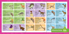 Tarjetas Informativas Los Dinosaurios Profesor Hizo