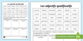 Les Adjectifs Qualificatifs Grammaire Twinkl