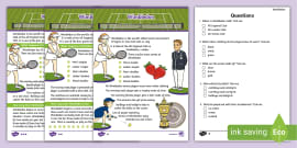 UKS2 Wimbledon Differentiated Reading Comprehension Activity