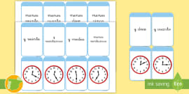 Juego Emparejar La Hora Menos Cuarto Creat De Profesori