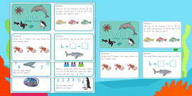 Under The Sea Themed Ks Maths Challenge Cards