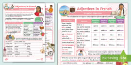 French Grammar French Regular Verb Endings Display Poster