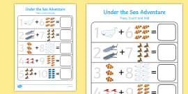 Under The Sea Counting To Worksheet Worksheet Worksheet Worksheet