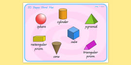 FREE 3D Shape Word Mat Dyslexia Teacher Made