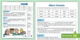 Albert Einstein Fact File Year Science Twinkl