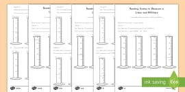 KS2 Maths Reading Scales On A Measuring Jug Differentiated Worksheets