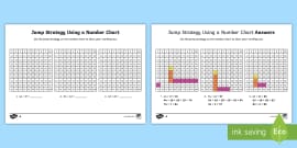 Differentiated Jump Strategy Addition Worksheets Twinkl